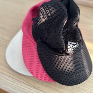 Adidas Black, Pink, and White Caps